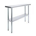 Amgood Stainless Steel Metal Table with Undershelf, 48 Long X 14 Deep AMG WT-1448